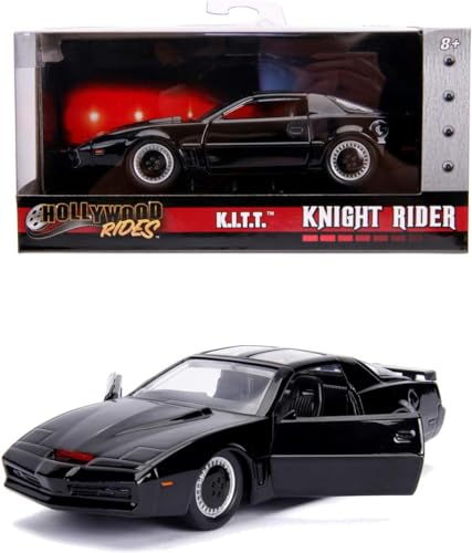 Jada Toys 253252000 Knight Rider K.I.T.T. - 1982 Pontiac Trans AM Modellauto, 1:32, Detail-Innenraum, Türen zum Öffnen, schwarz 10