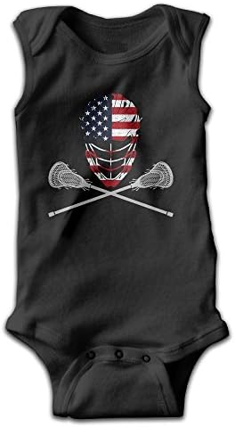 Unisex Baby Lacrosse Helmet Crossed Sticks Funny Bodysuits Rompers Outfits 100% Cotton Newborn Baby Shower Gifts