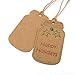 G2PLUS Kraft Paper Gift Tags, Blank Bottle Tag, 100PCS Vintage Mason Jar Tags Canning Labels, Brown Hangtags with Natural Jute Twine for DIY and Craft, Canning Jars and Party Favors