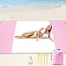 OCOOPA Oversized Beach Blanket Sandfree 7X 9ft, Soft Pocket Picnic Blanket, Waterproof Outdoor Family Beach Mat for Camping, Hiking, Music Festival, Machine Washable (White Pink)