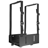 HUANUO Adjustable Wall PC Mount & Under Desk Computer Tower Mount, 2 Installation Options CPU Holder, Steel Construction, with Straps