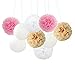 Mixed Color Fluffy Tissue Paper Pom Pom Flower Balls Wedding Favors Decorations Packe of 9 PCS