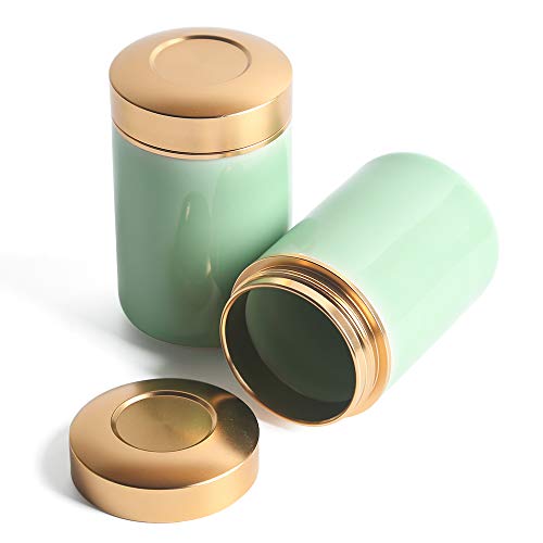 Tea Tins Canister set with Airtight Lids Home Kitchen Canisters for Tea Coffee Sugar Storage Loose Leaf Tea Tin Containers storage (Cyan 1