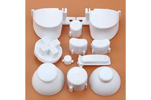 AOKADUTE A B X Y Z Button & Thumbstick Button D-pad Mod Kits for Gamecube NGC Controller -White