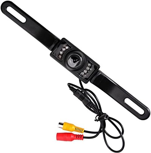 LOSKA Waterproof Night Vision Color CCD Wide View License Plate Car Backup Camera Universal Rear View Camera with 7 Infrared Night Vision LED