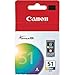Genuine OEM brand name CANON CL-51 TRI-COLOR Inkjet (330 Yield) 0618B002