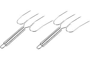 DOITOOL 2Pcs Stainless Steel Turkey Lifter Forks for BBQ Roasting Poultry Meat Grilling Tools Heat Resistant