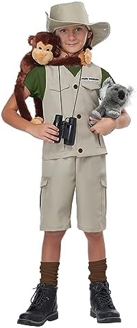 Disfraz De Explorador Infantil ReliBeauty – Set De 7 Piezas Con Chaleco, Pantalón, Sombrero, Telescopio Y Lupa – Tallas 3-12 Años