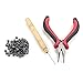 TOOGOO(R) Hair Extension Plier Hook Tool Kit + Micro Link Beads