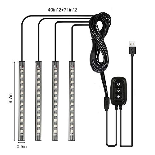 Interior Car Led Strip Lights - APP Controller Lighting Kits Multi-color Music Car Strip Light with Sound Active Function and Remote Controller - Thumbnail 7