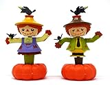 Solar Powered Dancing ~ SCARECROW BOY & GIRL (Set of 2) ~ 2016