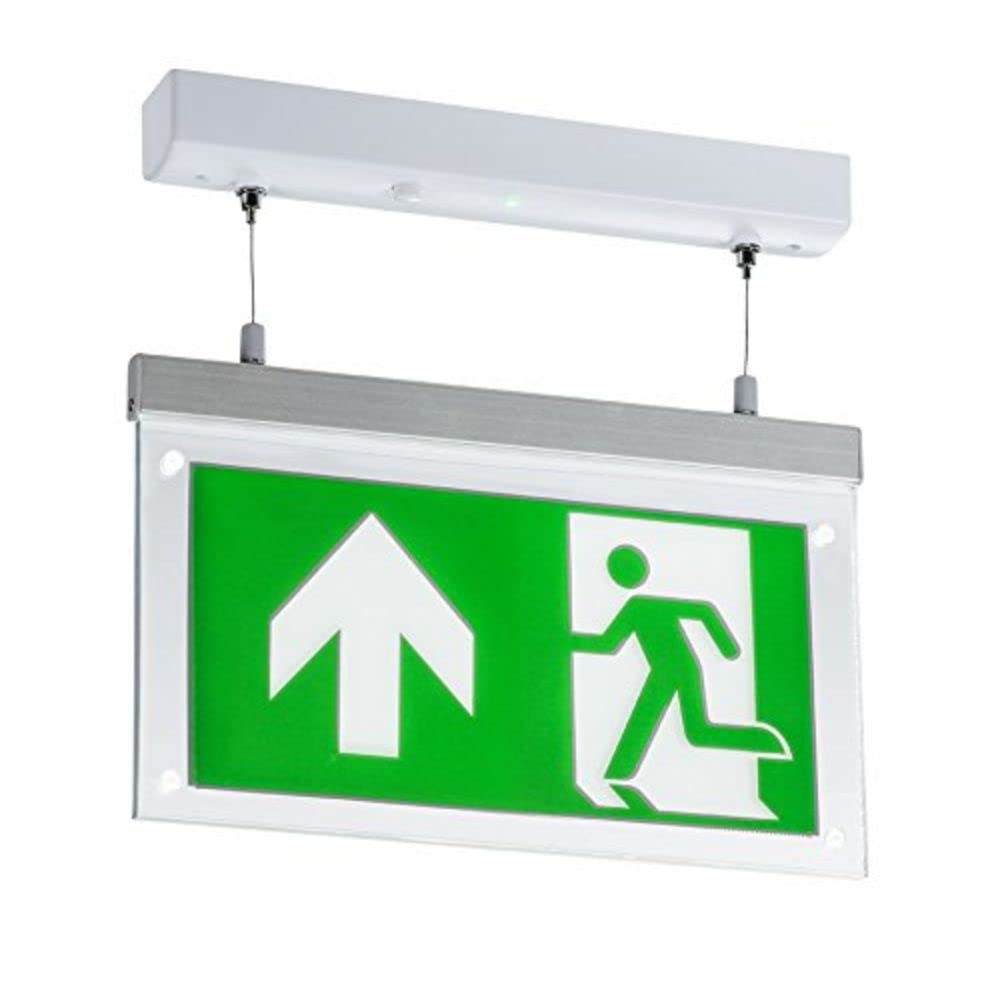 Knightsbridge 230V 2W LED Suspended Double-Sided Emergency Exit Sign, Green