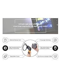 HtiXT   Boroscopio de vídeo portátil flexible con cámara de inspección y luz Impermeable, pantalla de vídeo de 3,5 pulgadas, resolución de 3 megapíxeles, cámara de luz baja, 4 x Zoom, sonda de 0.335 in con 6 LEDs.