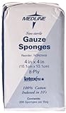 MEDLINE NON25408 NON25408H Woven Non-Sterile Gauze Sponges (Pack of 200)