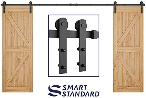 Amazon Com 12ft Heavy Duty Double Door Sliding Barn Door Hardware