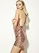 Azbro Stylish Sequin Cut Out Bodycon Dress, Nude S