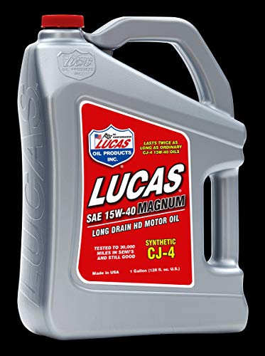 Lucas Oil 10299 SAE 15W-40 CJ-4 Synthetic Motor Oil - 1 Gallon Jug