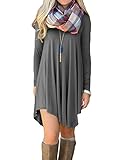 Dress Green Navy Shirt Dress Sleeve Casual(Grey,Large)