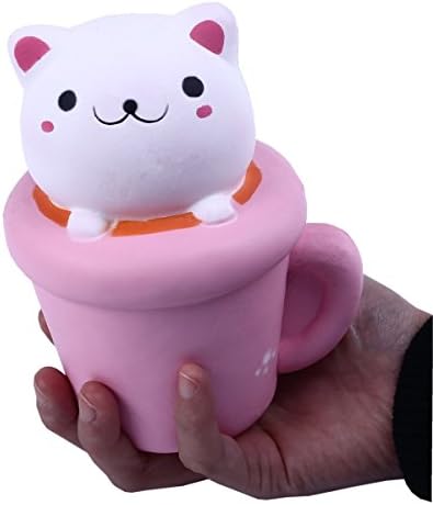 Kawaii Squishy, TopRay Slow Rising Jumbo Pink Cats Squishies Toy Cream Scented Hand Wrist Toy
