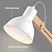Tomons Wood Floor Lamp, Adjustable Head Reading Light, Nature Rubber Wood, 8W Warm White LED Light, 40W E26 Incandescent Lamp, 57.8