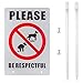Kichwit Double Sided No Dog Poop Yard Sign, All Metal Construction, Measures 11.8