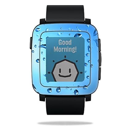MightySkins Protective Vinyl Skin Decal for Pebble Time Smart Watch Cover wrap Sticker Skins Water Droplets