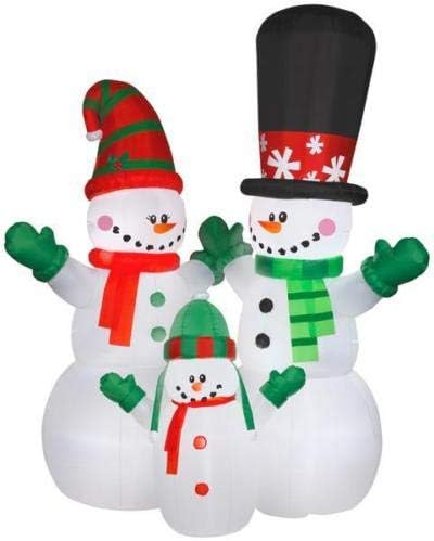 oldzon Inflatable 12' Airblown Snowman and Family Scene Christmas Yard Decoration with Ebook