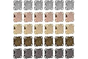 Hoxfly 30Pcs Magnetic Snap Buttons, 18mm Plum Magnetic Clasps Button, 5 Colors Metal Magnetic Snap Closures Fastene for Purse