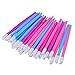 Alcoon 30 Pieces Rubber Nail Cuticle Pusher Tipped Plastic Handle Nail Art Tool Rubber Tipped Nail Cleaner (10 Pink, 10 Blue, 10 Purple)