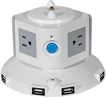 Power 4-outlet Surge Protector Family Charging Station w/ Surge &amp; Overload Protection for All Electronic Devices Including : Iphone , Ipad , Android Devices , Samsung , and More (4 Outlet+5 Usb Port)