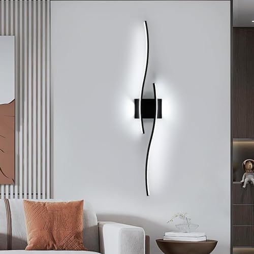 Applique da Parete Interno, 27W 3000LM Lampada da Parete Nero