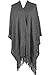 2LUV Women's Textured Shawl Poncho W/ Fringe Trim
