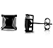 Jstyle Stainless Steel Black Stud Earrings for Men Women 20G Cubic Zirconia Black Earrings Studs for Sensitive Ears Hypoallergenic CZ Surgical Steel Earrings Pierced 7mm