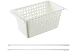 Sewroro Telescopic Rod Kitchen Sink Basket Set, Medium Expandable Drain Basket for Under-sink Storage, 2pcs