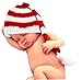 Christmas Holiday Baby Red White Outside Crochet Stocking Hat Baby Photograph Props