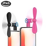 Stouchi Fan for iPhone, Handheld Fan Mini Fan Portable Dock Cool Cooler 180 °Rotating Fan Compatible for iPhone X/iPhone 8/7 / 6 Plus iPad Mini Black and Rose Red