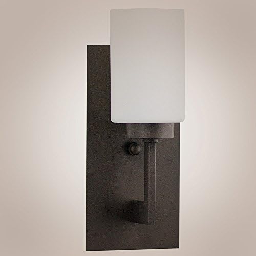 Brio Wall Light Vanity Sconce Bronze with Frosted Glass Shade One-Light Bathroom Fixture - Wall Mount Lighting - 13-inch high