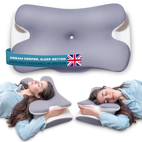 Comfortpad 2 in 1 Memory foam neck shoulder pillow cushion | OSA Sleep APNEA | Back and side sleepers, supportive sleep pillow, British Company