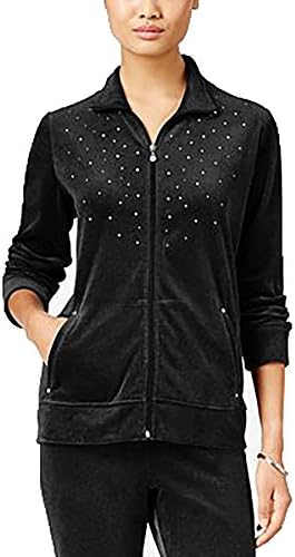 Karen Scott Rhinestone Velour Jacket (SMALL)