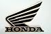 Honda Wings Fuel Tank Gas Tank Stickers Decals 2 X 80mm Black & Metallic Silver - Left & Right Brand New 100% Genuine