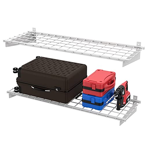 Wallmaster 2Pack 2x4ft Heavy Duty Garage Wall Shelving 45inchby15