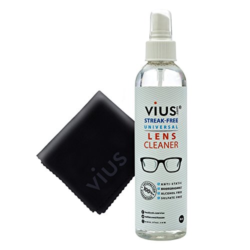 Lens Cleaner – vius Premium Lens Cleaner Spray for Eyeglasses, Cameras, and Other Lenses – Gently Cleans Bacteria…