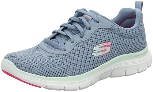 Skechers Flex Appeal 4.0 Brilliant View, Ténis Femininos, Acabamento em Malha de Ardósia, 39 EU