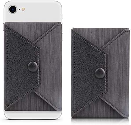 Card Holder for Back of Phone Ultra-Slim Self Adhesive Credit Card Holder Stick on Wallet Cell Phone Leather Wallet for Smartphones Sleeve Covers Credit Cards（Black）