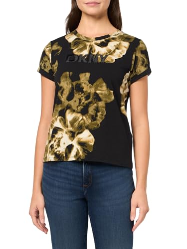 DKNY Women's Lounge Cotton Stretch Knit Top, Photo Floral, X-Small