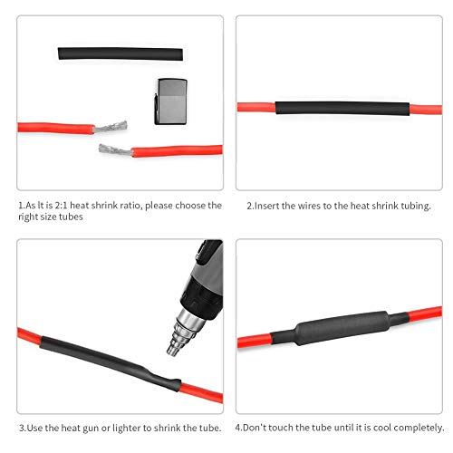 Heat Shrink Tubing 2:1 Electric Insulation Tube Kit Flame Retardant Wrap Cable Sleeve 530pcs 5 Colors 8 Sizes with Storage Box