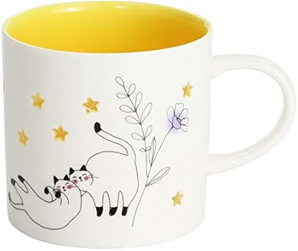 Amazon Co Jp にゃん屋 蛍彫りマグカップ 星とネコ ホーム キッチン