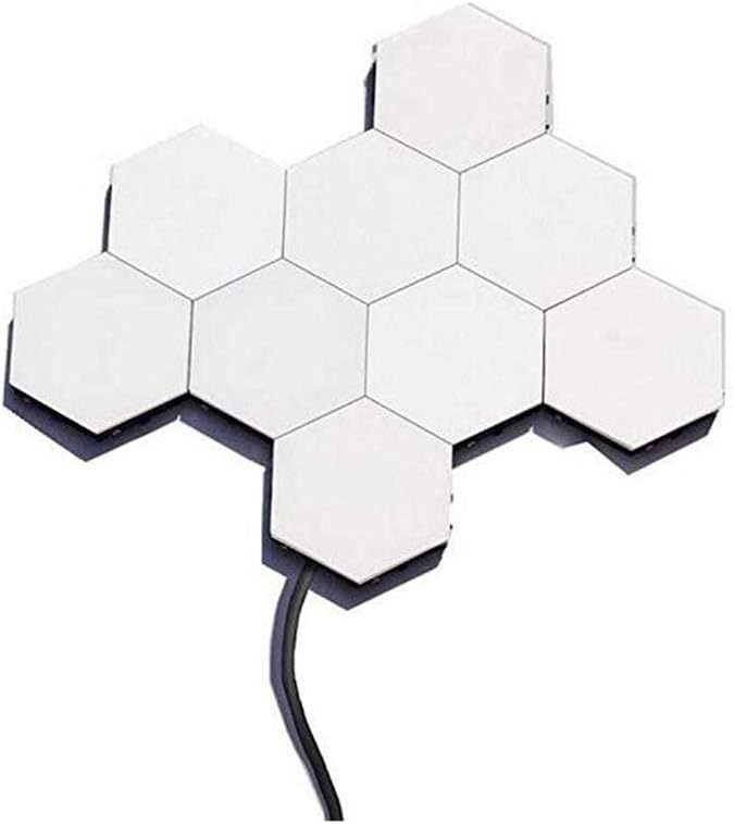 EDCM Quantum Lamp Led Wall Lamp Hexagonal Lamps Modular Touch Sensitive Lighting Nightlight Light Magnetic Hexagons Creative Home Decoration, Helios Stitching-White beauty-5