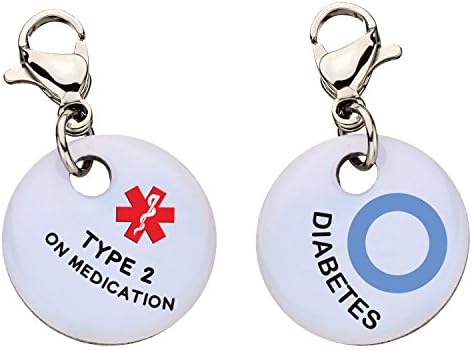 Diabetes Type 2 On Medication Blue Circle Snap-On Bracelet Charm-Parent (Stainless Steel)