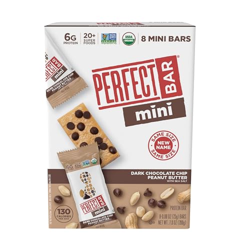 Perfect Bar Mini Dark Chocolate Chip Peanut Butter Protein Bar, Organic, 8 count, 0.88 oz